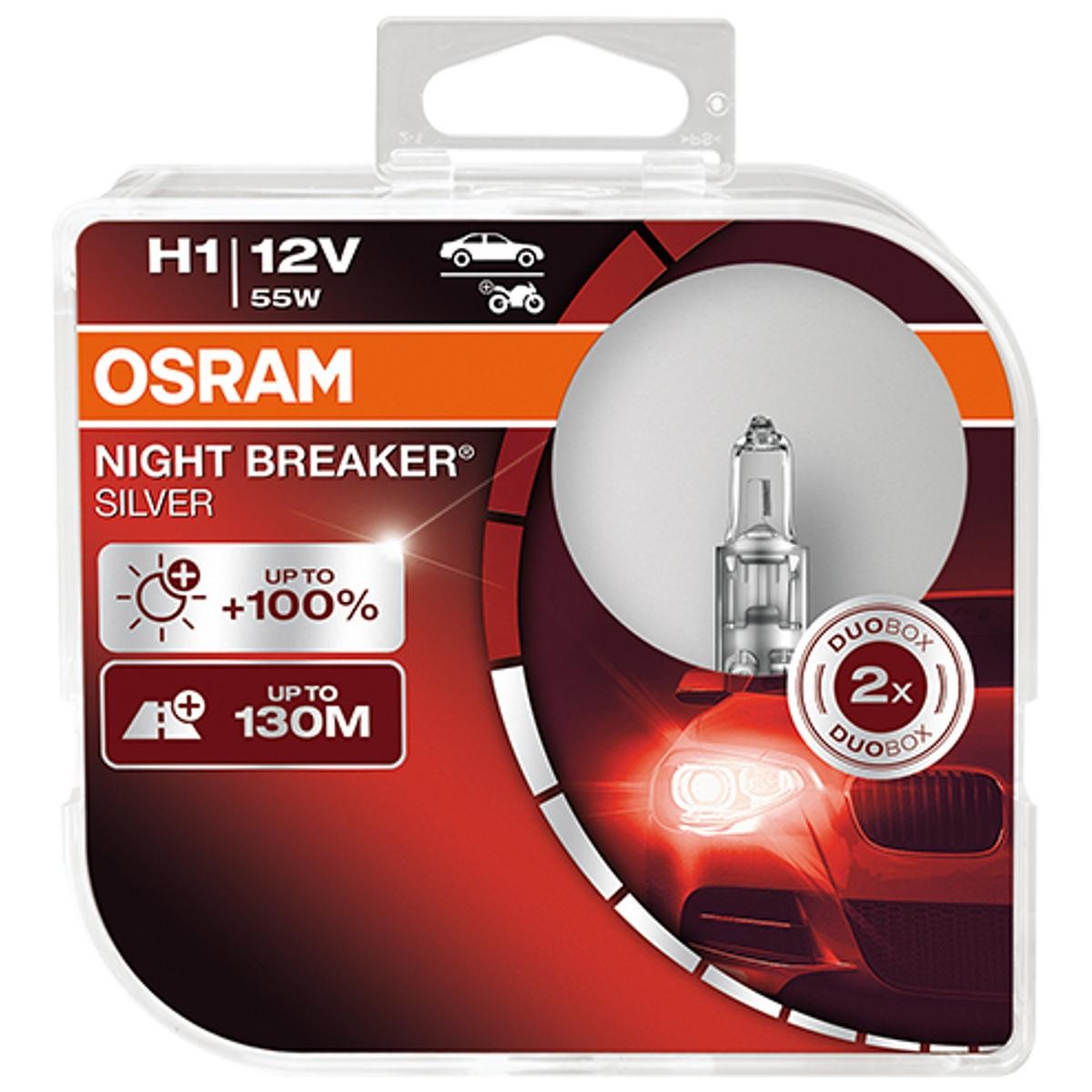 Image of OSRAM Lampade NIGHT BREAKER® SILVER H1 64150NBS-HCB Lampadina, Faro di profondità VW,AUDI,MERCEDES-BENZ,Golf IV Schrägheck (1J1),POLO (9N_)009