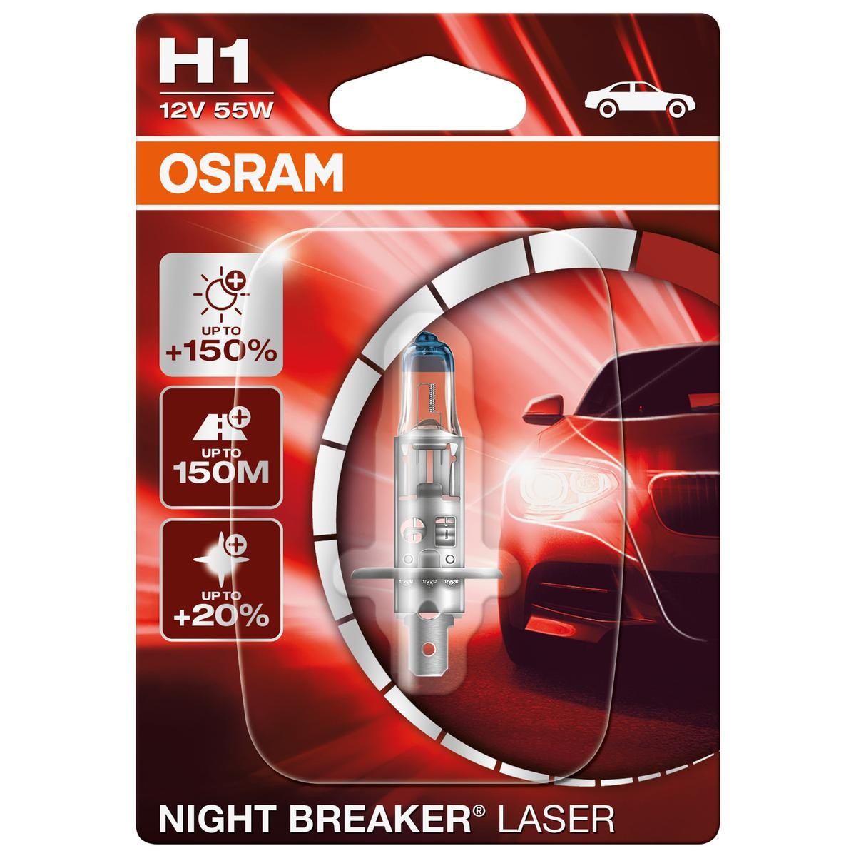 Image of OSRAM Lampade NIGHT BREAKER® LASER H1 64150NL-01B Lampadina, Faro di profondità VW,AUDI,MERCEDES-BENZ,Golf IV Schrägheck (1J1),POLO (9N_)009