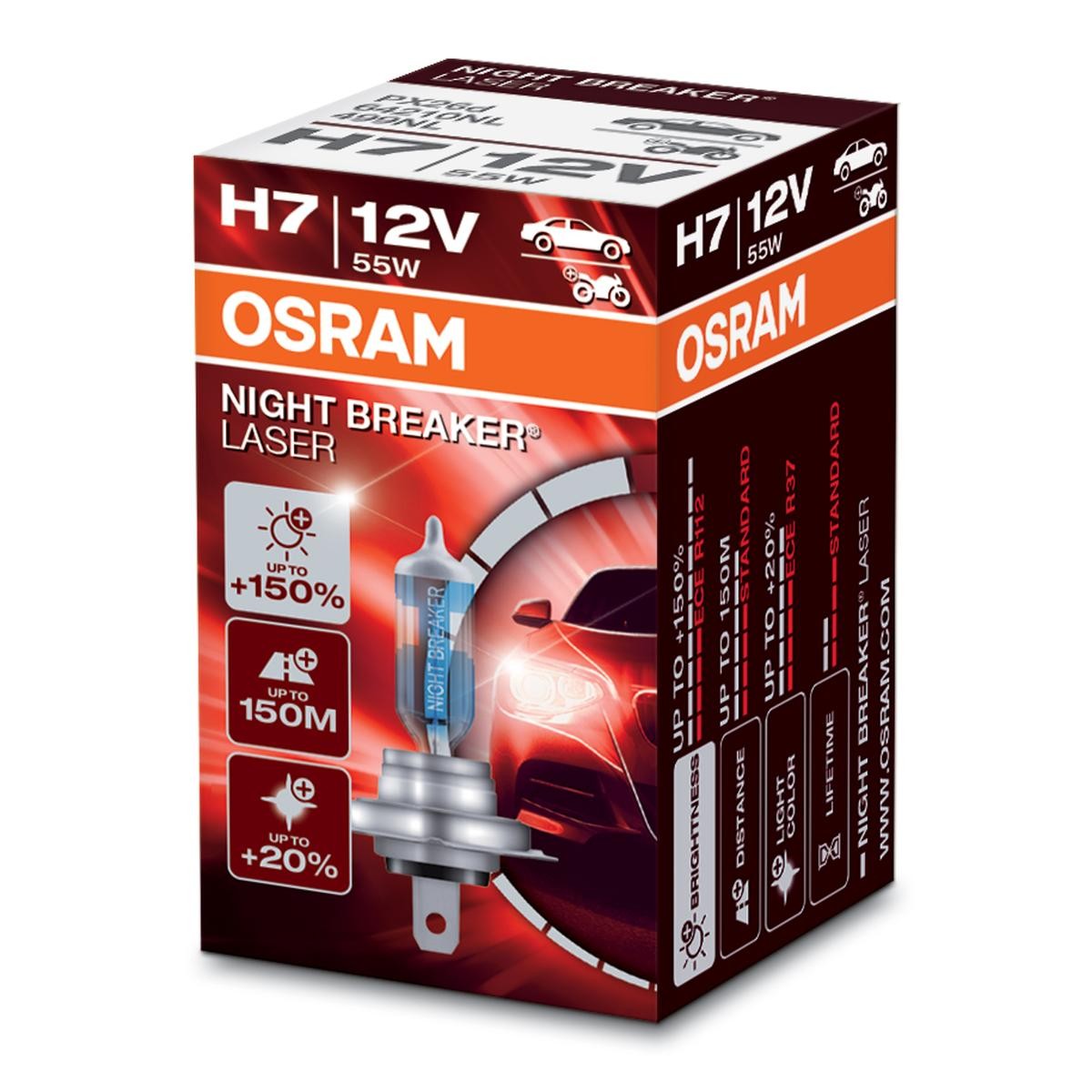 Image of OSRAM Lampade NIGHT BREAKER® LASER next generation H7 64210NL Lampadina, Faro di profondità VW,AUDI,MERCEDES-BENZ,Golf IV Schrägheck (1J1)
