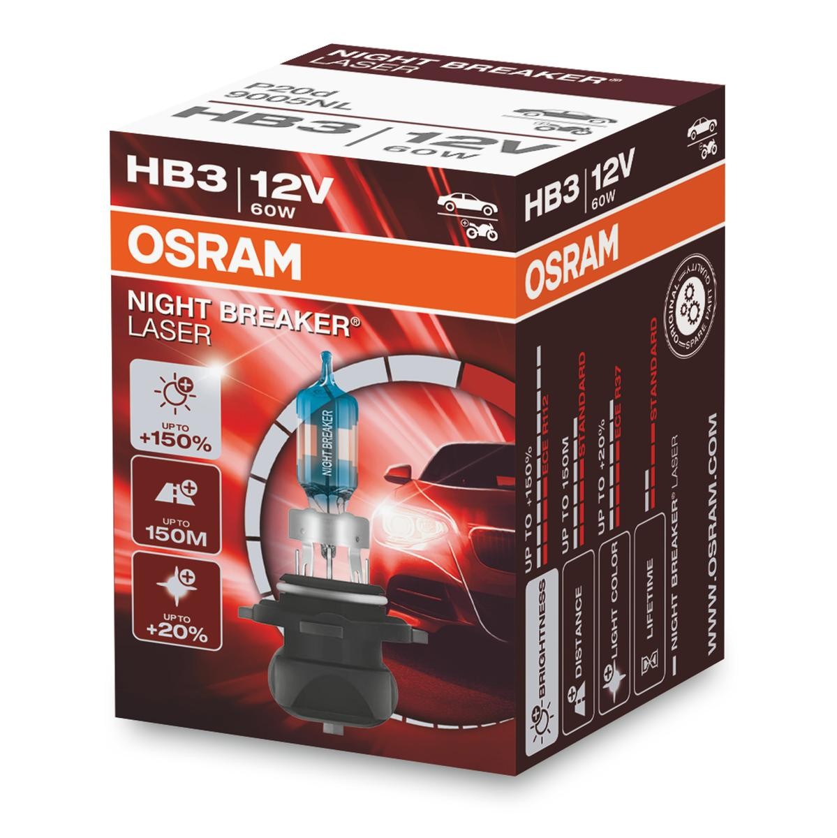 OSRAM Polttimo, Kaukovalo NIGHT BREAKER® LASER next generation HB3 9005NL  VW,AUDI,MERCEDES-BENZ,Phaeton (3D1, 3D2, 3D3, 3D4, 3D6, 3D7, 3D8, 3D9)