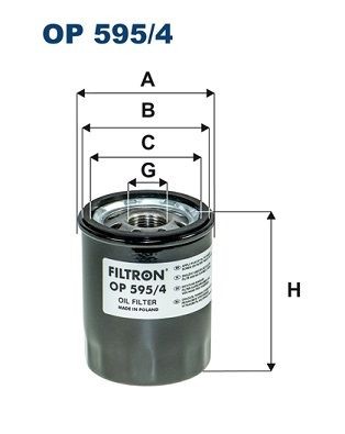 FILTRON  OP 595/4 Olejový filtr R: 69mm, R: 69mm, Vnitřni průměr 2: 63mm, Vnitřni průměr 2: 55mm, Výška: 86mm
