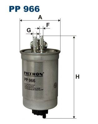 FILTRON  PP 966 Filtro carburante Alt.: 182mm