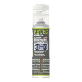 Hohlraumwachs PETEC 73550 für Auto (Spraydose, Inhalt: 500ml, kriechfähig, Langzeitschutz, plastisch, wasserabweisend, weiß-transparent)