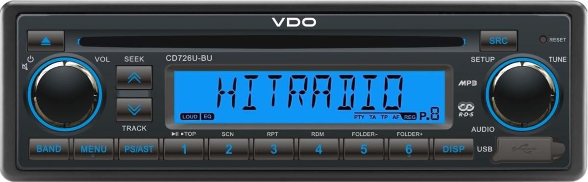 VDO  CD726U-BU Auto rádio Potência: 4x15W