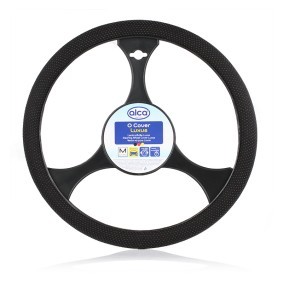 Comfortable Grip Medium Size 37-39cm Diameter Universal Easy to Fit Simply SWC107 Luxury Steering Wheel Cover Black with Wood Detail for Car Interior 
