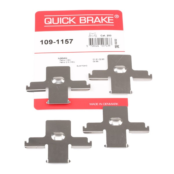 Image of QUICK BRAKE Kit accessori, Pastiglia freno 109-1157 NISSAN,Patrol GR IV SUV (Y60, GR),PATROL Hardtop (K260),Patrol III/1 SUV (W160)009