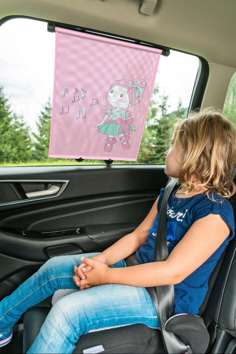 30291 WALSER Auto-Sonnenschutz Rollo, für Kinder, 43x52 cm, rosa,  mehrfarbig 30291 ❱❱❱ Preis und Erfahrungen
