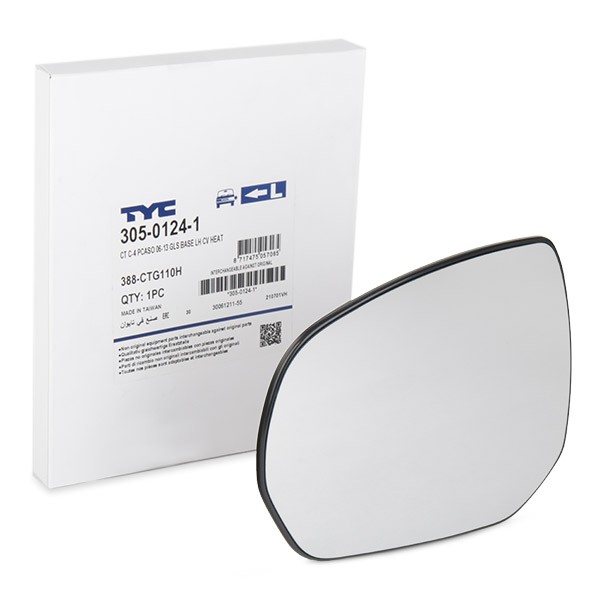 Außenspiegelglas 305-0124-1 TYC 305-0124-1 in Original Qualität