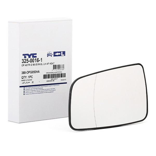 TYC Miroir De Rétroviseur 325-0016-1 Glace Retroviseur,Verre De Rétroviseur OPEL,ASTRA G Fastback F4