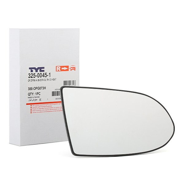 TYC Miroir De Rétroviseur 325-0045-1 Glace Retroviseur,Verre De Rétroviseur OPEL,ZAFIRA A F75_