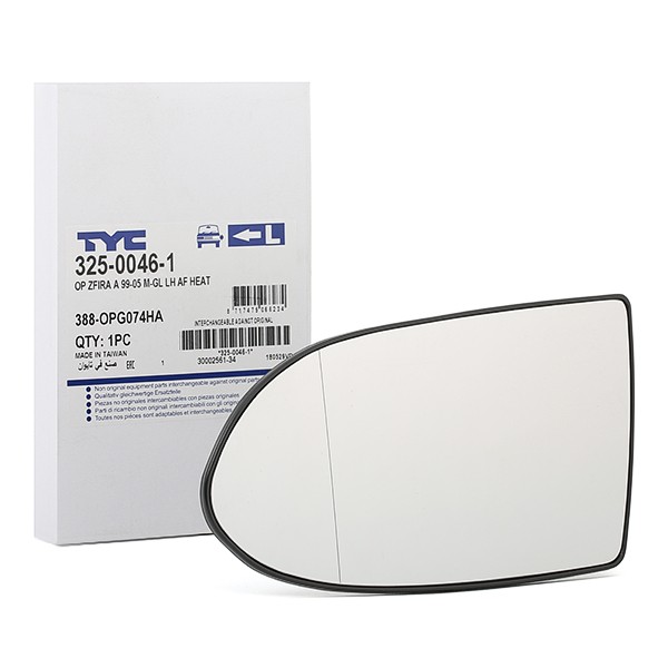 TYC Miroir De Rétroviseur 325-0046-1 Glace Retroviseur,Verre De Rétroviseur OPEL,ZAFIRA A F75_