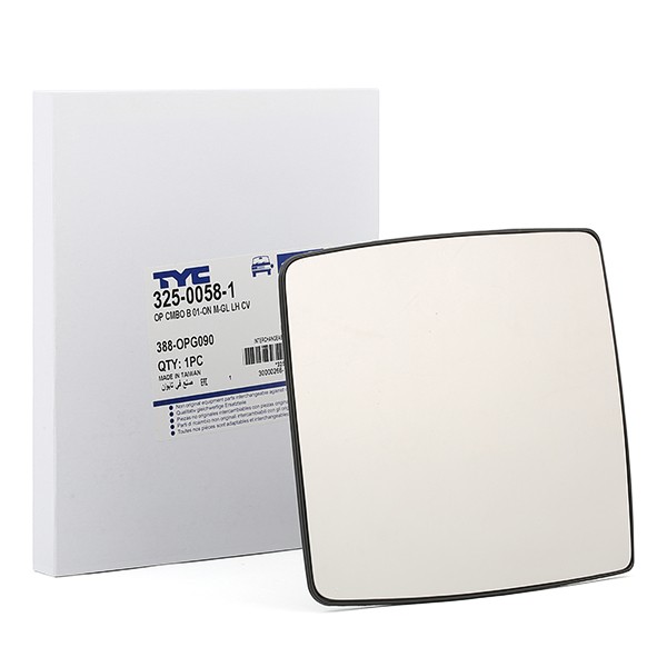 TYC Miroir De Rétroviseur 325-0058-1 Glace Retroviseur,Verre De Rétroviseur OPEL,COMBO Furgón/ranche