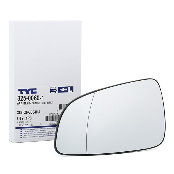 TYC Miroir De Rétroviseur 325-0060-1 Glace Retroviseur,Verre De Rétroviseur OPEL,ASTRA H L48,ASTRA H