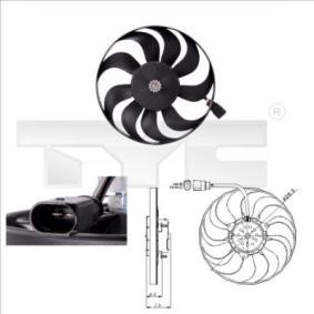 Вентилатор за охлаждане на двигателя 1K0 959 455 CM TYC 802-0001 VW, AUDI, VOLVO, SKODA, SEAT