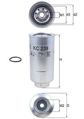 KNECHT  KC 239D Kraftstofffilter Höhe: 173,0mm