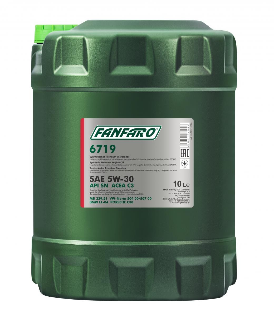 FANFARO Moottoriöljy 5W-30, Tilavuus: 10l FF6719-10