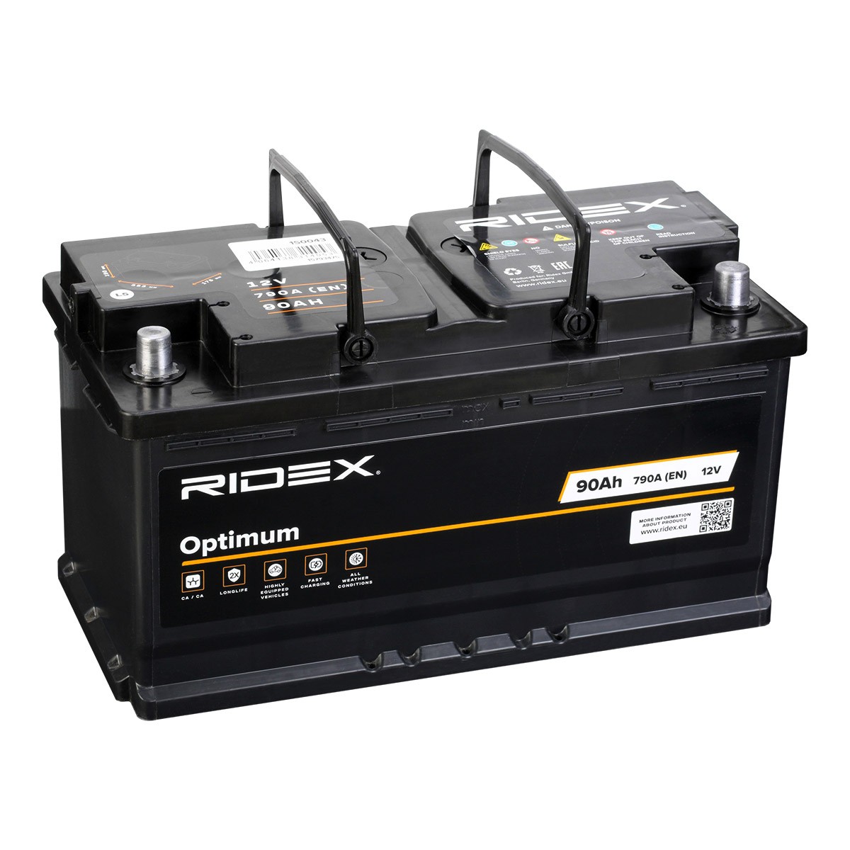 1S0043 RIDEX Batterie 12V 90Ah 790A B13 Bleiakkumulator, mit