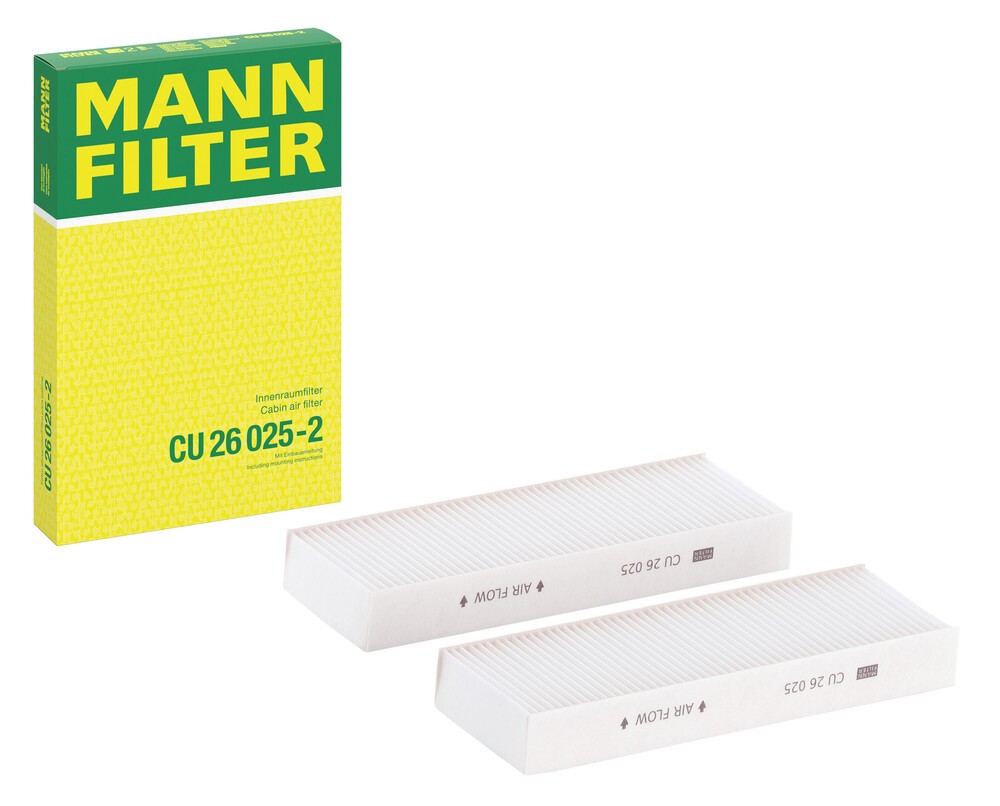 Image of MANN-FILTER Filtro abitacolo Filtro particellare CU 26 025-2 Filtro, aria abitacolo,Filtro antipolline OPEL,PEUGEOT,CITROËN,Corsa F,MOKKA009