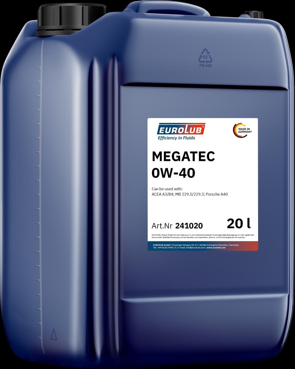 EUROLUB MEGATEC 0W-40 BMW Longlife-01 20l