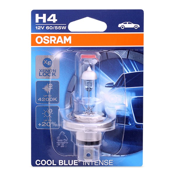 1 Lampada Lampadina Luce OSRAM COOL BLUE INTENSE H4 12V 60/55W P43t 
