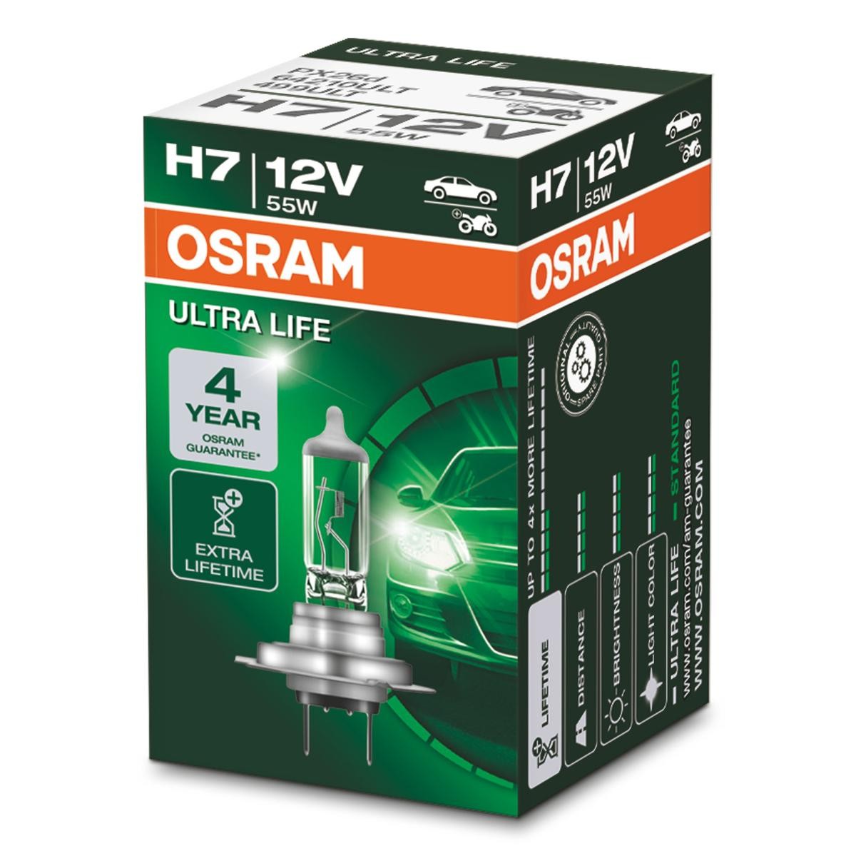 Glühlampe, Fernscheinwerfer 64210ULT OSRAM H7 in Original Qualität