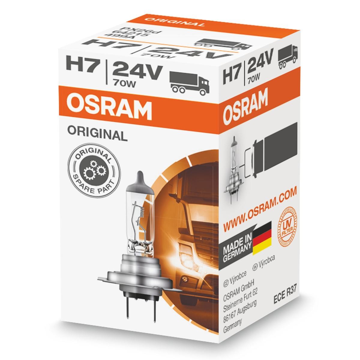 Glödlampa, fjärrstrålkastare 64215 OSRAM H7 original kvalite