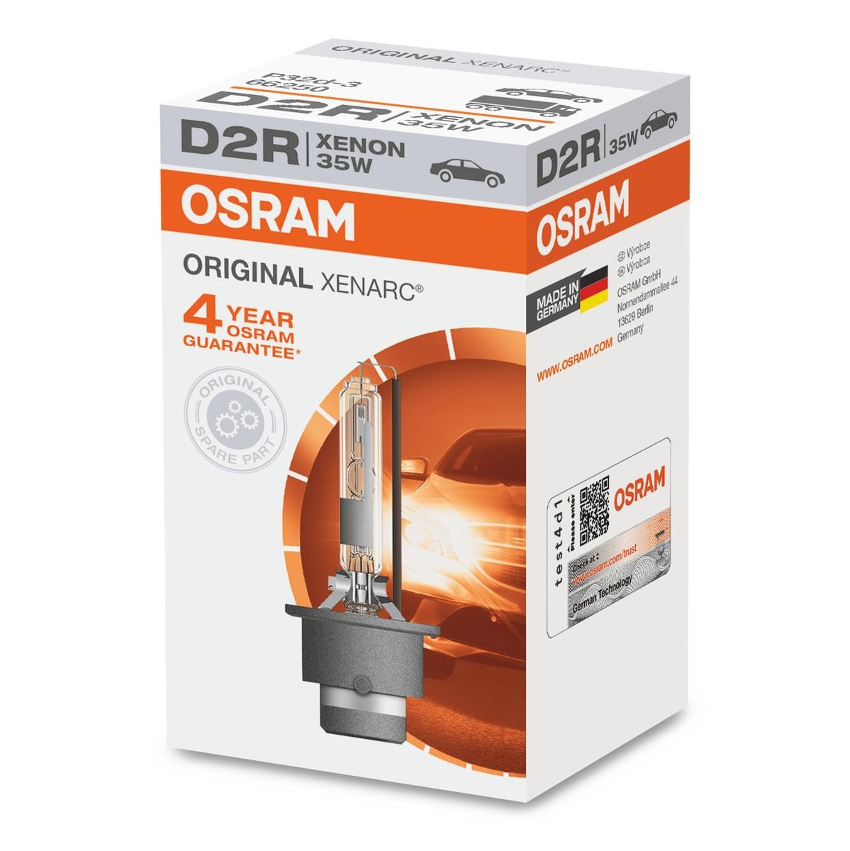 Glödlampa, fjärrstrålkastare 66250 OSRAM D2R original kvalite