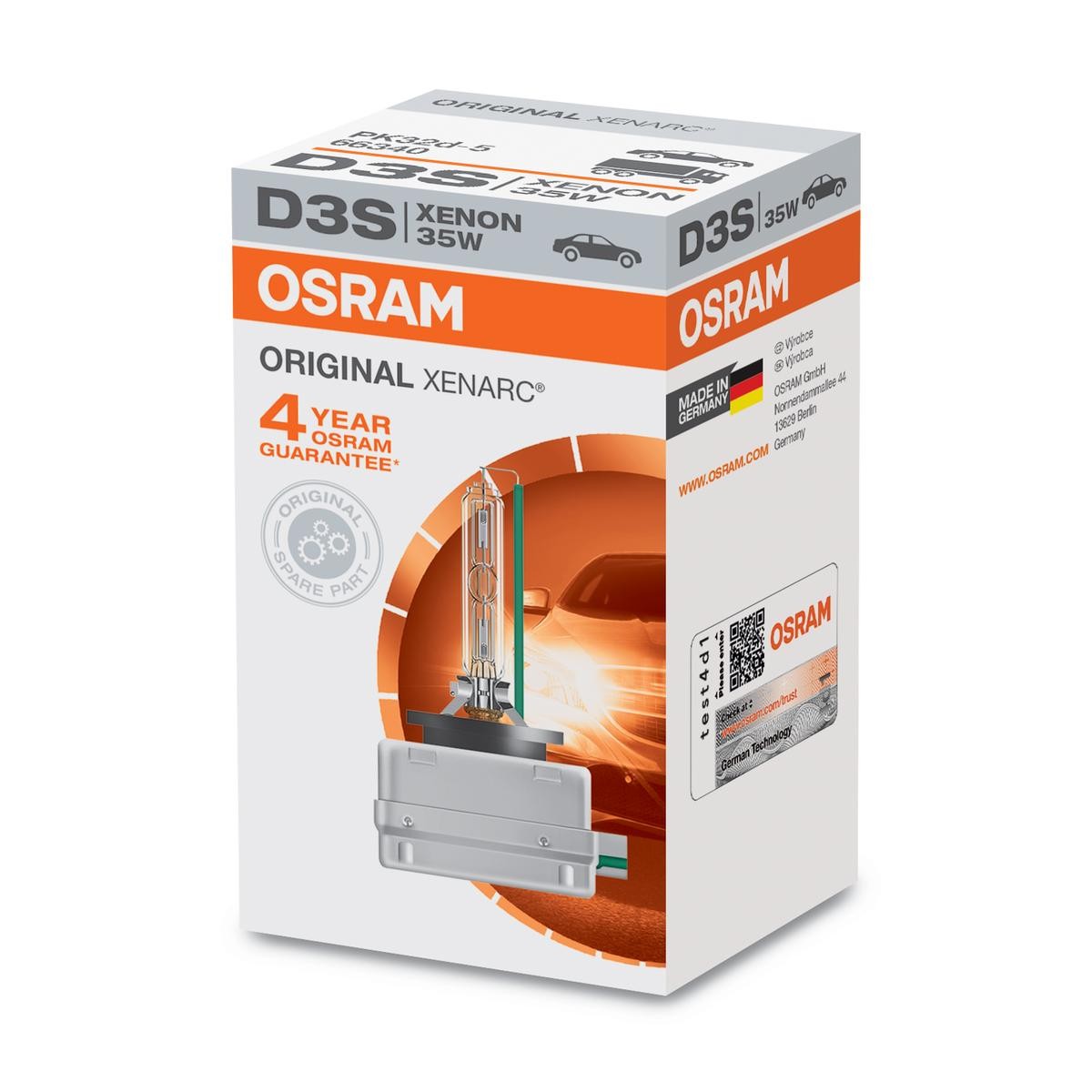 Gloeilamp, verstraler 66340 OSRAM D3S van originele kwaliteit
