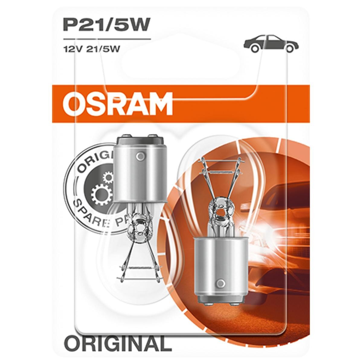 Image of OSRAM Lampade P21/5W 7528-02B Lampadina, Indicatore direzione VW,AUDI,MERCEDES-BENZ,Transporter V Kastenwagen (7HA, 7HH, 7EA, 7EH)009