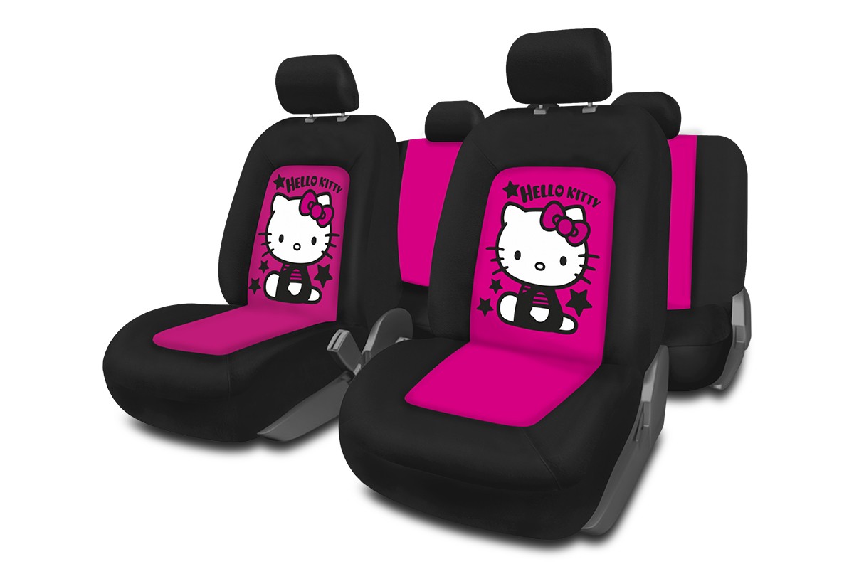 KIT4056 HELLO KITTY Autositzbezug schwarz, rosa, Mit Motiv, vorne