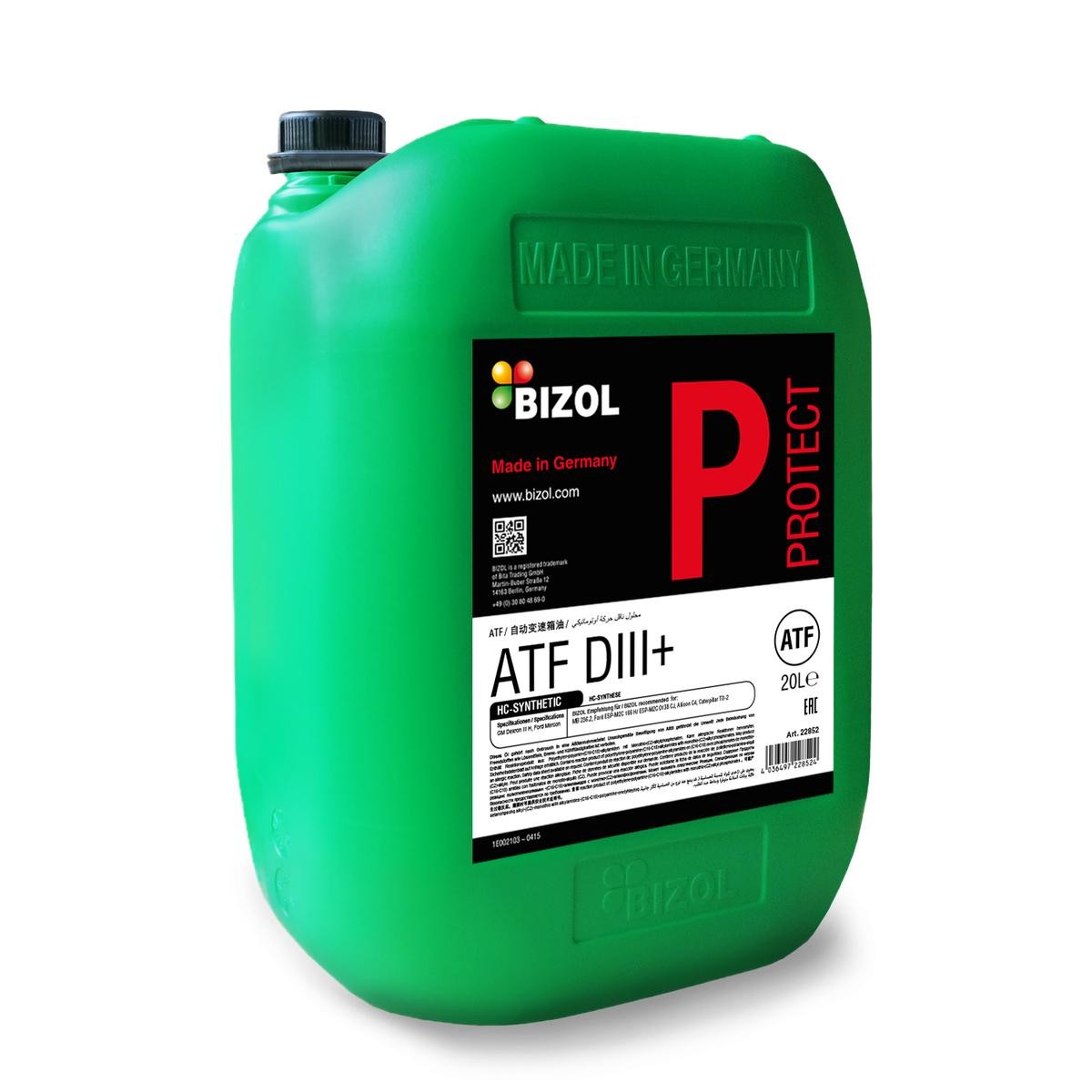 BIZOL Protect, ATF D-III+ 22852 Olio cambio automatico (ATF)