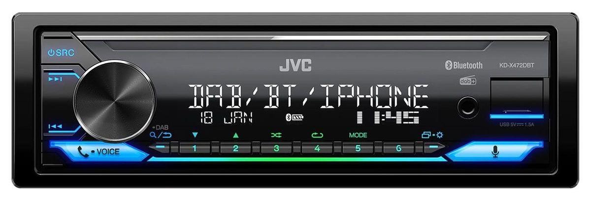 JVC  KD-X472DBT Auto rádio Potência: 4x50W