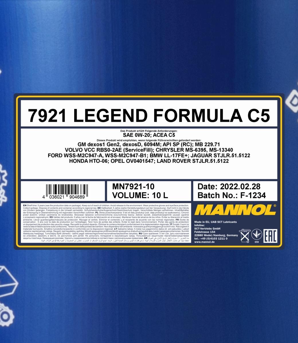 MANNOL Legend Formula C5 0W-20 ACEA C5 10l