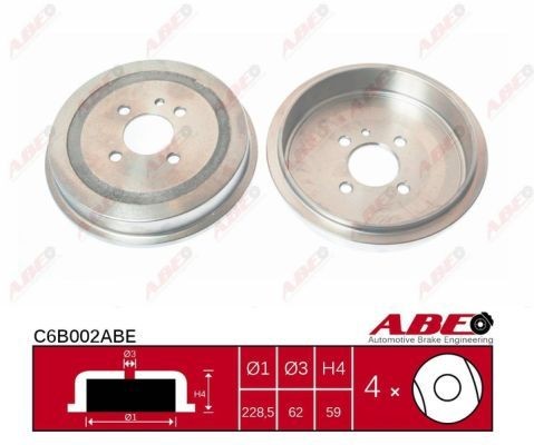 Bremstrommeln C6B002ABE ABE C6B002ABE in Original Qualität
