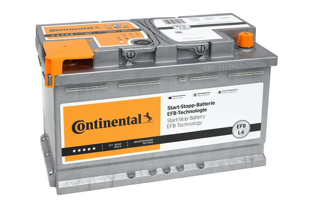 2800012040280 Continental Batterie 12V 80Ah 800A B13 L4 EFB-Batterie  2800012040280 ❱❱❱ Preis und Erfahrungen