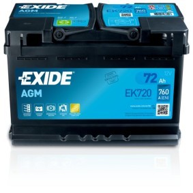 Batterie 7L0915105 EXIDE EK720 VW, AUDI, SKODA, SEAT, LANCIA