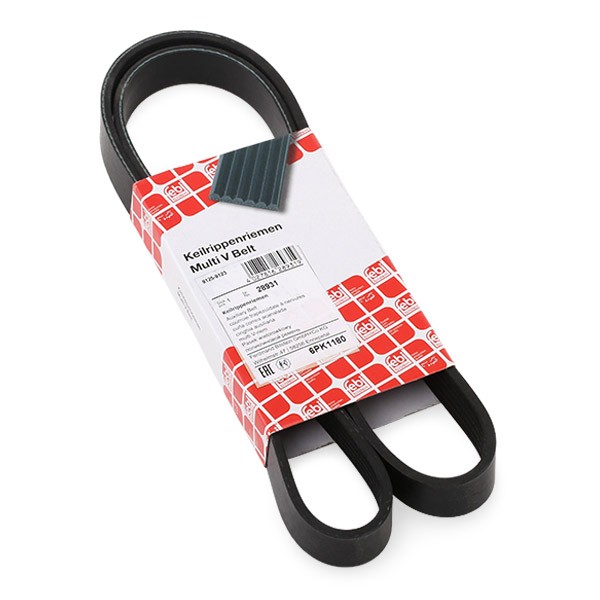 FEBI BILSTEIN Courroie Trapézoïdale à Nervures 28931 VW,AUDI,MERCEDES-BENZ,POLO 9N_,POLO CLASSIC 6KV