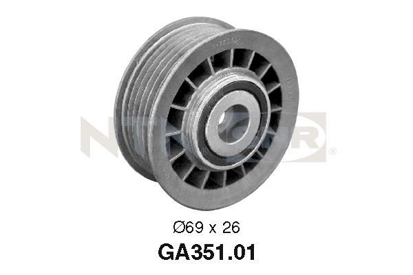 SNR  GA351.01 Umlenkrolle Keilrippenriemen Ø: 69mm, Ø: 69mm, Breite 1: 26mm