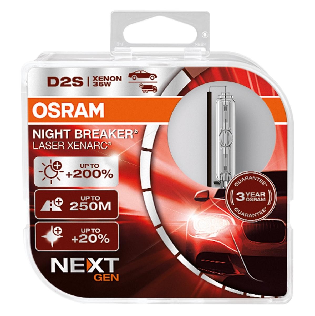 Image of OSRAM Lampade XENARC® NIGHT BREAKER® LASER D2S 66240XNN-HCB Lampadina, Faro di profondità VW,AUDI,MERCEDES-BENZ,Golf IV Schrägheck (1J1)009