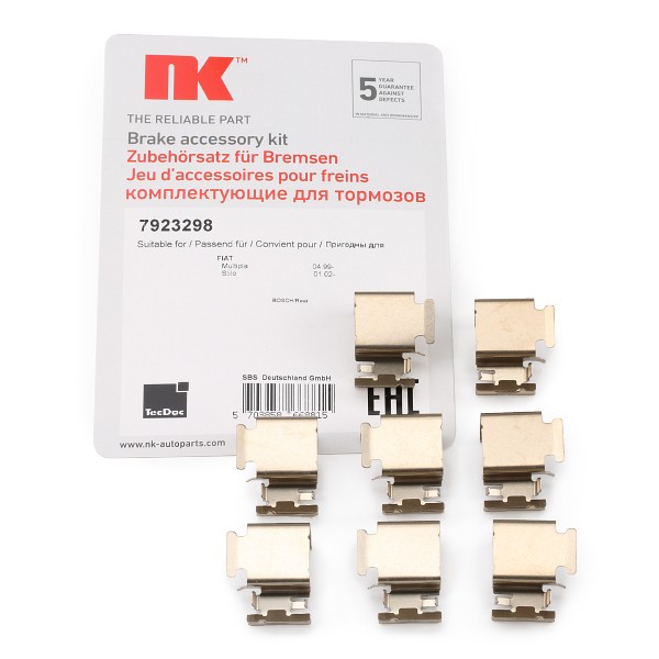 NK Kit d'accessoires, plaquette de frein à disque 7923298 VW,AUDI,OPEL,TOURAN 1T1, 1T2,GOLF VI 5K1,G