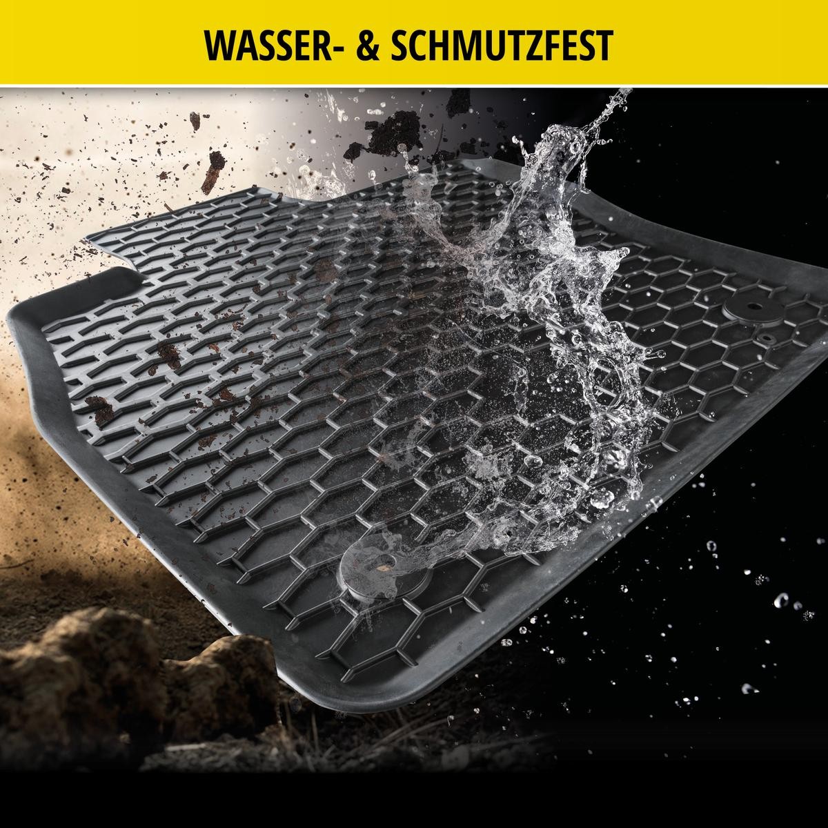 55043 WALSER Fußmatten wasserdicht, Gummi, vorne und hinten, schwarz,  Maßgefertigt 55043 ❱❱❱ Preis und Erfahrungen