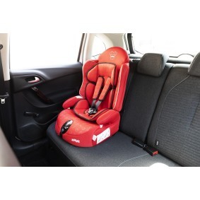 MICKEY AND FRIENDS Children's seat Group 1/2/3 10283 without Isofix, Group 1/2/3, 9-36 kg, 5-point harness, Red, printed design
