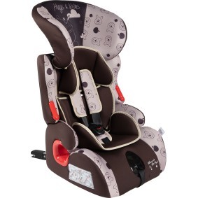 WINNIE THE POOH Child seat 3-point harness 10593 with Isofix, Group 1/2/3, 9-36 kg, 3-point harness, 47 х 50 х 73 cm, Brown, Beige, printed design
