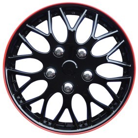 AutoStyle Coppe ruote nero/rosso PP 9705IR 15 Inch nero/rosso