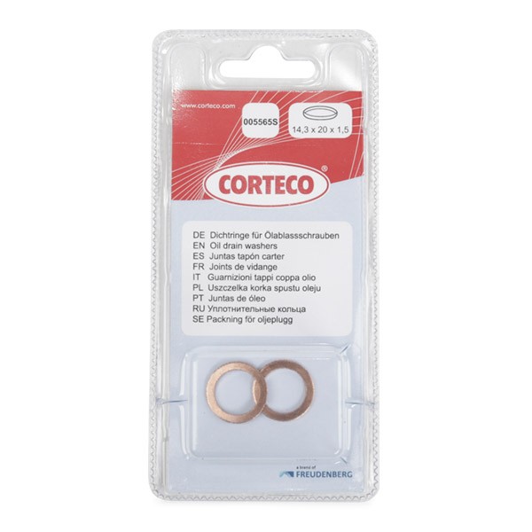 CORTECO 005565S Anello di tenuta, vite di scarico olio Ø: 20mm, Spessore: 1,5mm, Diametro interno: 14mm