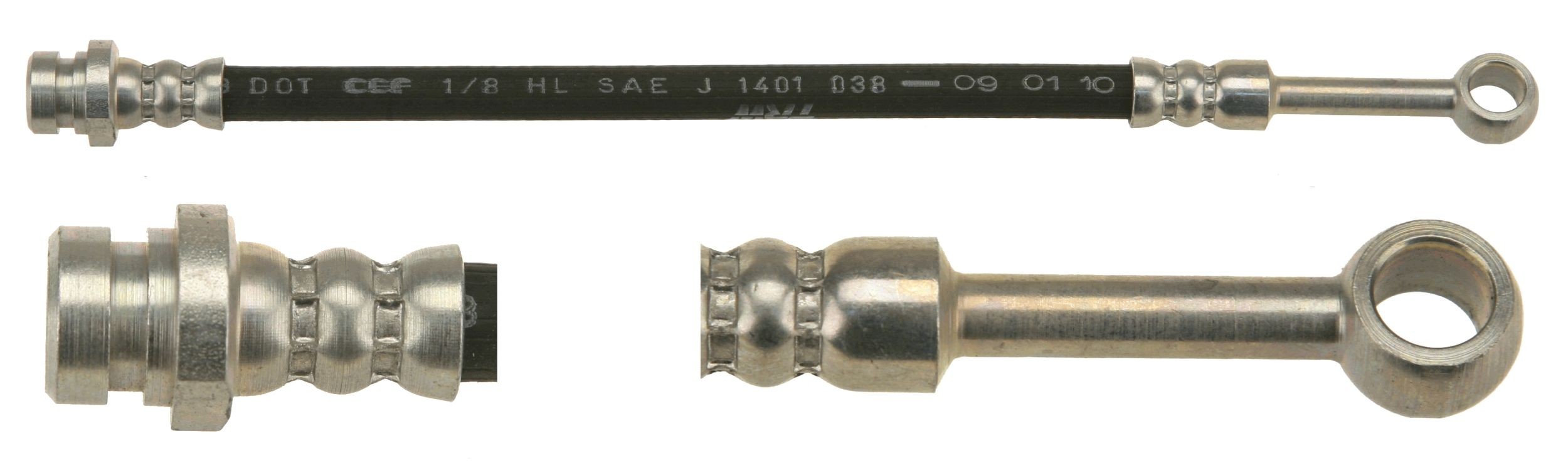TRW PHD627 Tubo flexible de frenos Long.: 270 mm, Rosca 1: M10x1, Rosca 2: Banjo
