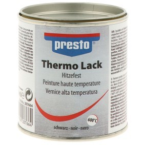 Hitzebeständiger Lack PRESTO 287664 für Auto (Thermolack schwarz 250, Inhalt: 250ml)