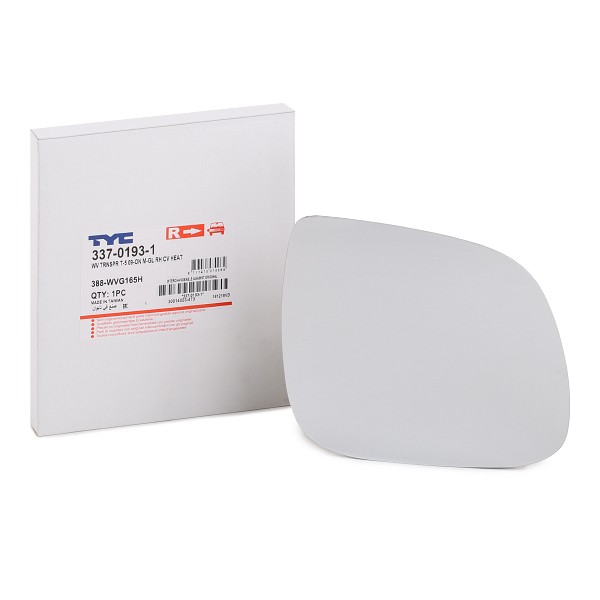 TYC Miroir De Rétroviseur 337-0193-1 Glace Retroviseur,Verre De Rétroviseur VW,TRANSPORTER V Furgón