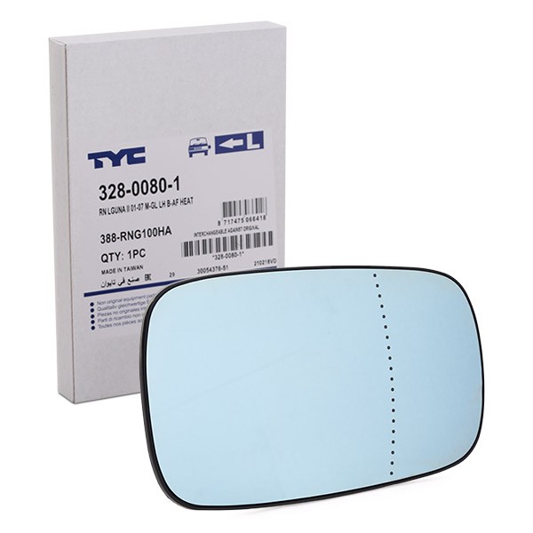 TYC  328-0080-1 Cristal de espejo, retrovisor exterior