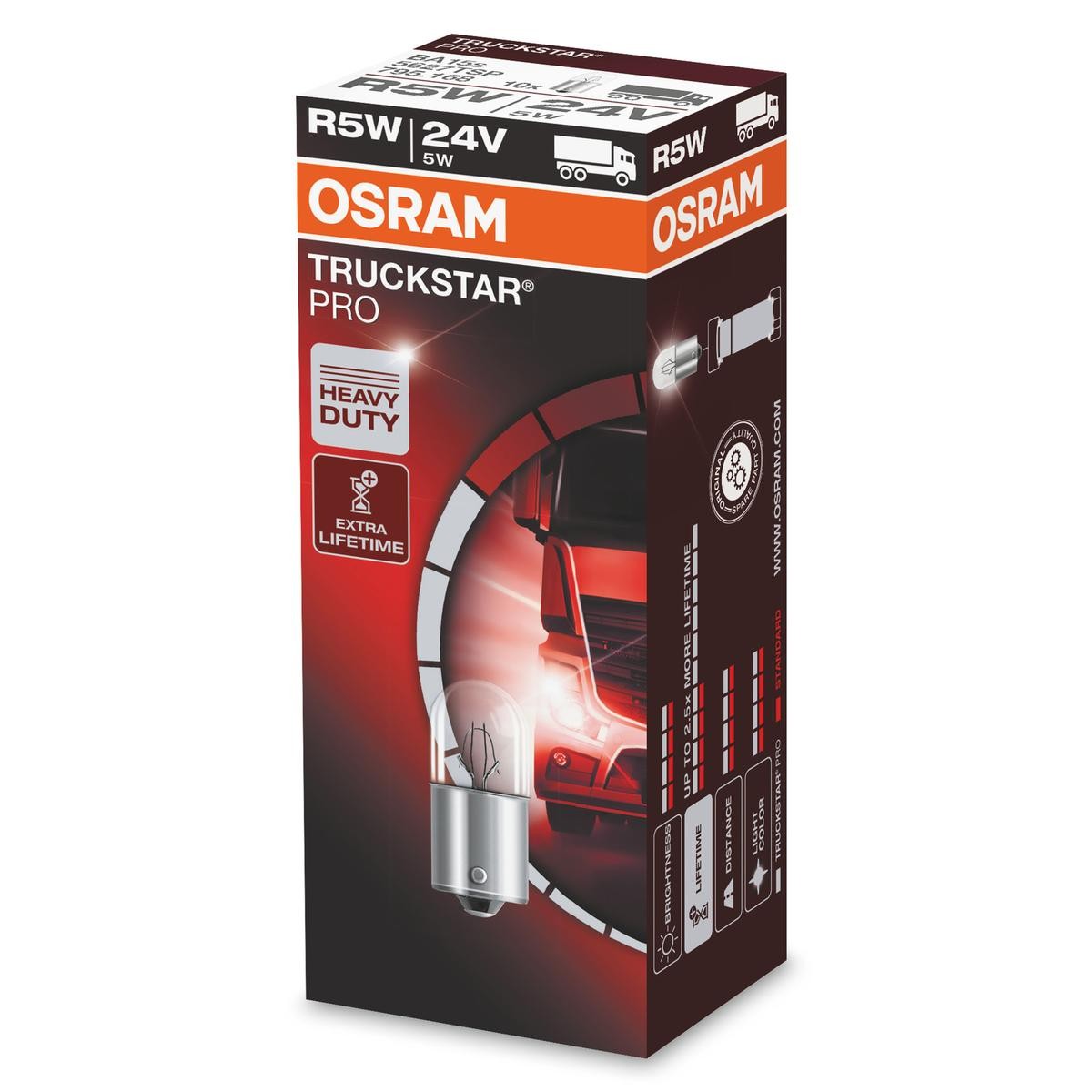 Image of OSRAM Lampade R5W 5627TSP Lampadina, Indicatore direzione VW,MERCEDES-BENZ,FORD,L 80,T2/LN1 Pritsche/Fahrgestell,Vario Pritsche / Fahrgestell009